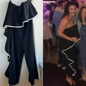 L'atiste strapless ruffle jumpsuit